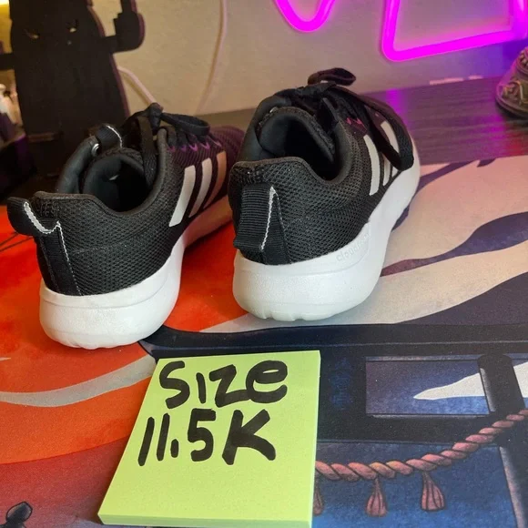 Adidas Kids Black and White Sneakers - Picture 2 of 6